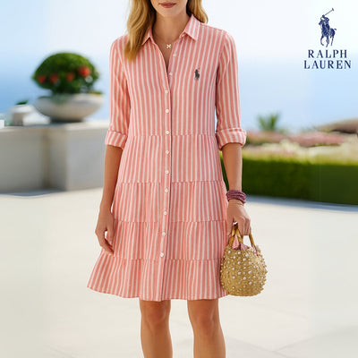 Casual Elegance Striped Shirt Dress – R&L™ Summer Collection